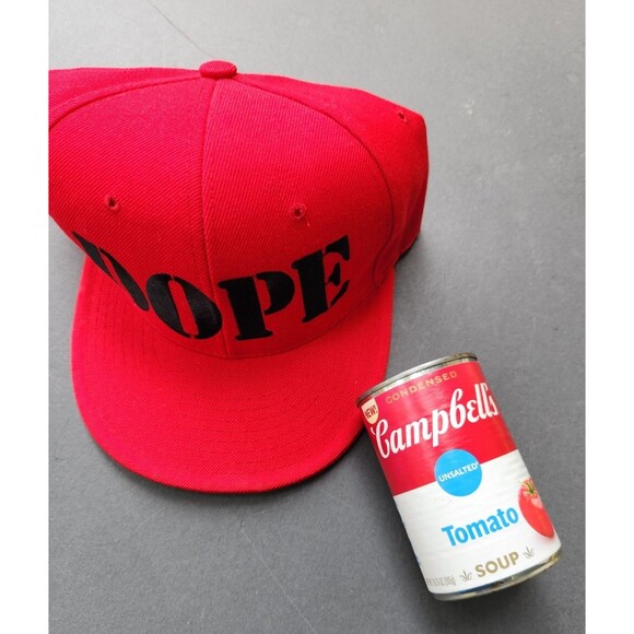DOPE Hat Mens Fitted Red Baseball Cap Size 7.5 - Picture 3 of 8